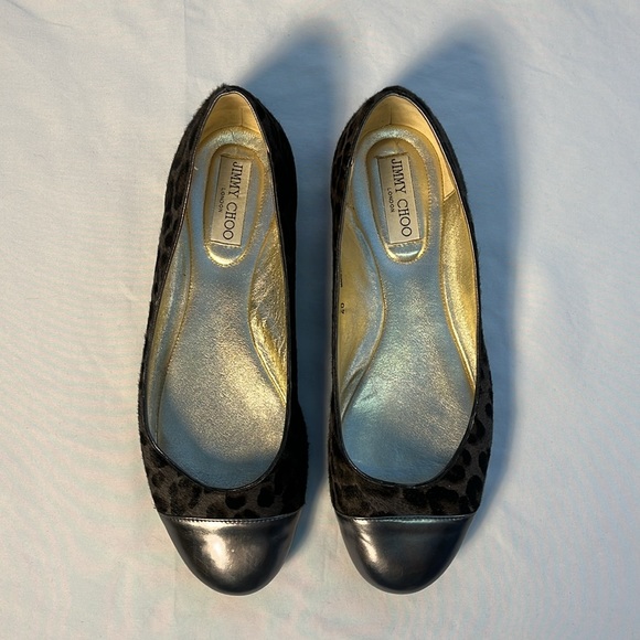 Jimmy Choo London Animal Leopard Print Size 40 Flats - Picture 5 of 15